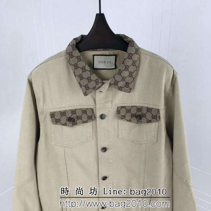 GUCCI古馳 Vintage日版 古著提花拼接 水洗做舊牛仔夾克 情侶款 ydi1313